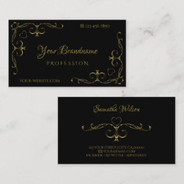ラグジュアリーブラック華美金ゴールドコー縁どナー観賞用 名刺