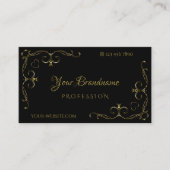 ラグジュアリーブラック華美金ゴールドコー縁どナー観賞用 名刺 (正面)