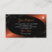 ラグジュアリーブラック赤面グリッタースターズジュエルズモノグラム 名刺 (裏面)