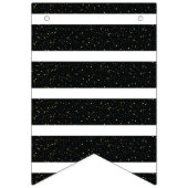 ラグジュアリーブラック金ゴールドおめでとうグラッドフォト バンティングフラッグ (第1の旗)