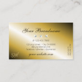 ラグジュアリーブラック金ゴールドきらめくダイヤモンドイニシャル 名刺 (裏面)