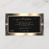 ラグジュアリーブラック金ゴールドきらめくダイヤモンドモノグラム 名刺 (裏面)