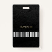 ラグジュアリーブラック金ゴールドカスタムプロフェッショナル公証人ID バッジ (裏面)