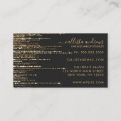 ラグジュアリーブラック金ゴールドグリッターフリンジカーテン 名刺 (裏面)