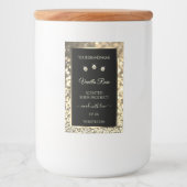 ラグジュアリーブラック金ゴールドグリッター製品ラベルダイヤモンド フードラベル (正面)