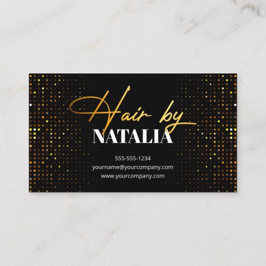 ラグジュアリーブラック金ゴールドスパークル美容師 割引カード (裏面)