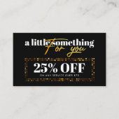 ラグジュアリーブラック金ゴールドスパークル美容師 割引カード (正面)