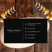 ラグジュアリーブラック金ゴールドダイヤモンドソーシャルメディアモノグラム 名刺