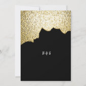 ラグジュアリーブラック金ゴールドテクスチモダンャ結婚ーズ 招待状 (裏面)