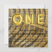 ラグジュアリーブラック金ゴールドディスコフォト誕生日 招待状 (正面)