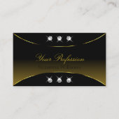 ラグジュアリーブラック金ゴールドデコきらめくールウィズダイヤモンド 名刺 (正面)