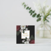 ラグジュアリーブラック金ゴールドフローラ共有ザラブレファレンス スクエア名刺 (スタンド正面)