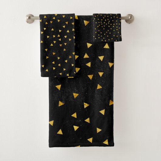 ラグジュアリーブラック金ゴールドプレミモダンアムシンプル バスタオルセット (インサイチュ)