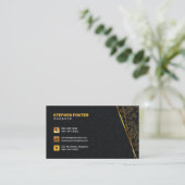 ラグジュアリーブラック金ゴールドホームリノベーションビルダーリモデル 名刺 (スタンド正面)