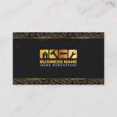 ラグジュアリーブラック金ゴールドホームリノベーションビルダーリモデル 名刺 (裏面)