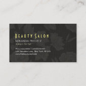 ラグジュアリーブラック金ゴールドメイクアップ美しいヘアサロンロイヤリティ ロイヤリティカード (裏面)