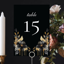 ラグジュアリーブラック金ゴールドメキシコスタイルキンセアニラ テーブルナンバー