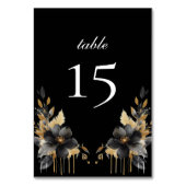 ラグジュアリーブラック金ゴールドメキシコスタイルキンセアニラ テーブルナンバー (正面)