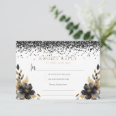 ラグジュアリーブラック金ゴールドメキシコスタイルキンセアニラRsvp エンクロージャーカード (スタンド正面)