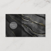ラグジュアリーブラック金ゴールド大理石ロゴ付き 名刺 (裏面)