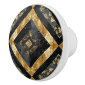 ラグジュアリーブラック金ゴールド大理石幾何学模様 セラミックノブ (右)