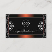 ラグジュアリーブラック銅スパークルジュエリー追加ロゴ華美 名刺 (正面)