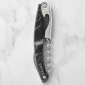 ラグジュアリーブラック&グレイフェイクマーブルモノグラム ソムリエナイフ (裏面)