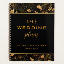 ラグジュアリーブラック&ゴールデンフローラルパタ結婚ーン