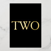 ラグジュアリーブラック&ゴールドフォイルテーブル番号（結婚式） 箔シーズンカード (正面)