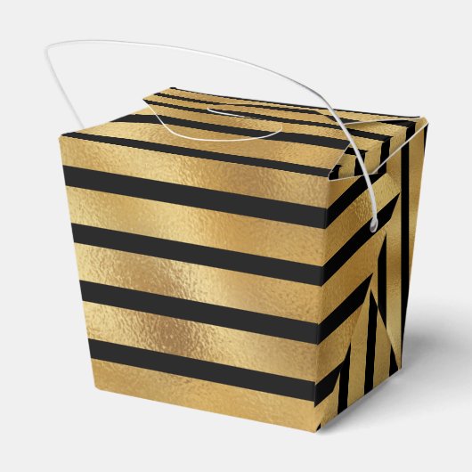 ラグジュアリーブラック&ゴールドフォイル結婚ズ・サンキュー フェイバーボックス (裏面サイド)