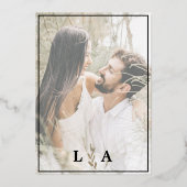 ラグジュアリーブラック&ゴールドフォイル結婚式招待状 箔招待状 (裏面)