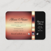 ラグジュアリーブラック&バラ金ゴールドウィズシメリーダイヤモンド 名刺 (裏面)