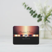 ラグジュアリーブラック&バラ金ゴールドウィズシメリーダイヤモンド 名刺 (スタンド正面)