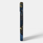 ラグジュアリーブラック&ブルー金ゴールドウォーターカラー Case-Mate iPhoneケース (裏面 / 左)