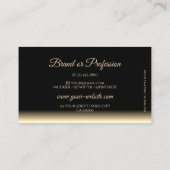 ラグジュアリーブラック&ベージュグラデーションソフト鏡フォント 名刺 (裏面)