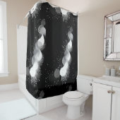ラグジュアリーブラック&ホワイトシャワーカーテンスタイル1 シャワーカーテン (インサイチュ)