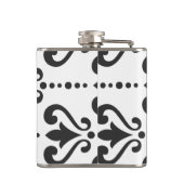 ラグジュアリーブラック&ホワイトパーソナライズされた フラスク (裏面)