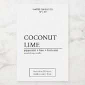 ラグジュアリーブラック&ホワイトマットキャンドルラベル フードラベル (シングルラベル)