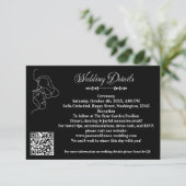 ラグジュアリーブラック&ホワイト結婚ズシック芸術的カップル エンクロージャーカード (スタンド正面)