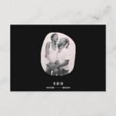 ラグジュアリーブラック&ホワイト結婚ズシック芸術的カップル エンクロージャーカード (裏面)