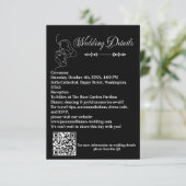 ラグジュアリーブラック&ホワイト結婚ズシック芸術的カップル エンクロージャーカード (スタンド正面)