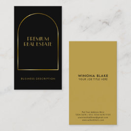 ラグジュアリーブラック&金ゴールドアーチフレーム 名刺