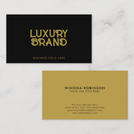 ラグジュアリーブラック&金ゴールドエレガント – ミニマリストデザイン 名刺