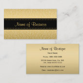 ラグジュアリーブラック&金ゴールドジャガーアニマルプリント 名刺 (正面/裏面)