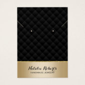 ラグジュアリーブラック&金ゴールドジュエリーイヤリングディスプレイ (正面)