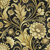 ラグジュアリーブラック&金ゴールドダマスクコージーソファブランケット フリースブランケット