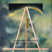 ラグジュアリーブラック&金ゴールドパーソナライズされたエステ実在ート アクリルサイン (ニュートラル)