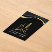 ラグジュアリーブラック&金ゴールドパーソナライズされたエステ実在ート アクリル招待状 (レイダウン)