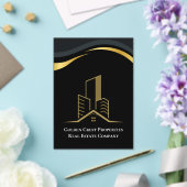 ラグジュアリーブラック&金ゴールドパーソナライズされたエステ実在ート アクリル招待状 (インサイチュ (ウェディング))