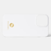 ラグジュアリーブラック&金ゴールドパーソナライズされたモノグラムiPhone iPhoneケース (裏面横)